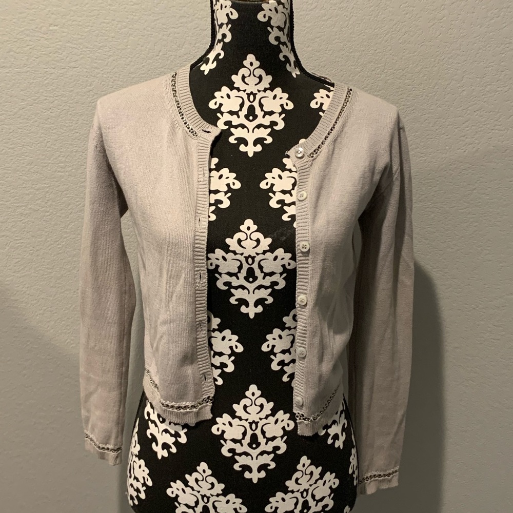 Moschino Gray Cropped Cardigan